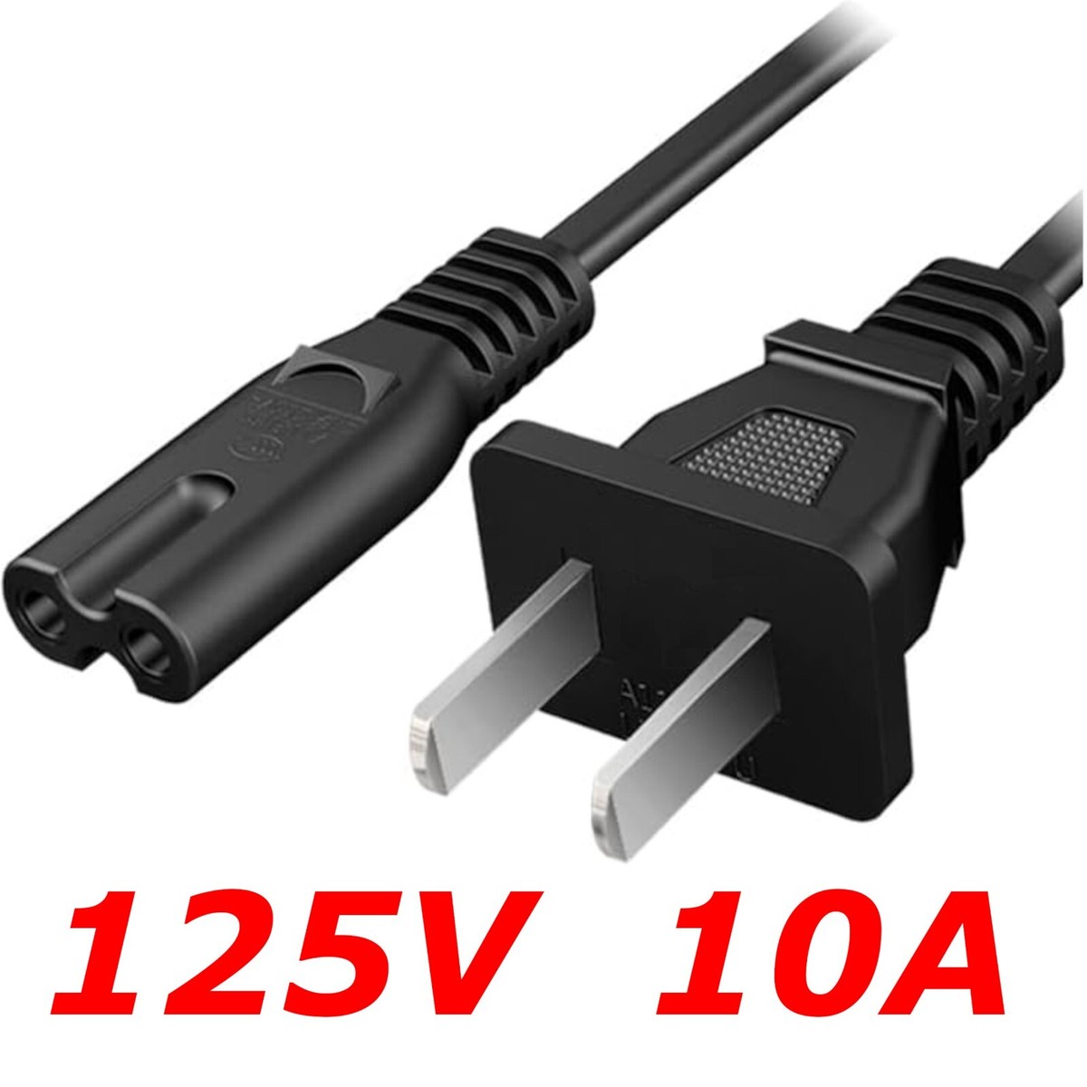 WALL POWER CORD WELL-SHIN WS-027 125V 10A E115330 2 Round Prongs