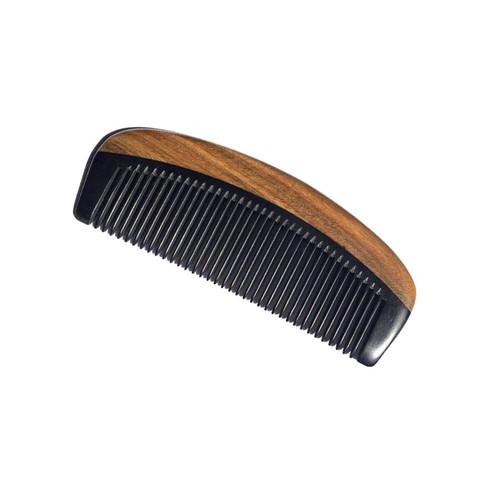 5''/6'' Natural Black Comb Ox Buffalo Horn & Sandalwood Hair Care Combs Handle - Picture 3 of 8