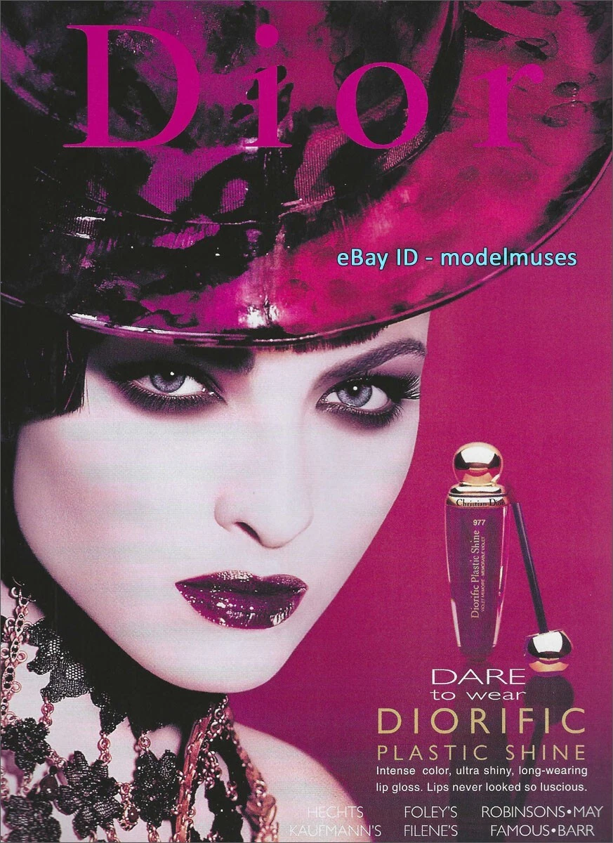 Magazine vintage DIOR beauté 1 page imprimé annonce printemps 1999 KRISTINA SEMENOVSKAIA