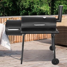 Large Barrel BBQ Steel Drum Charcoal Grill Smoker Outdoor Patio Garden Barbecue