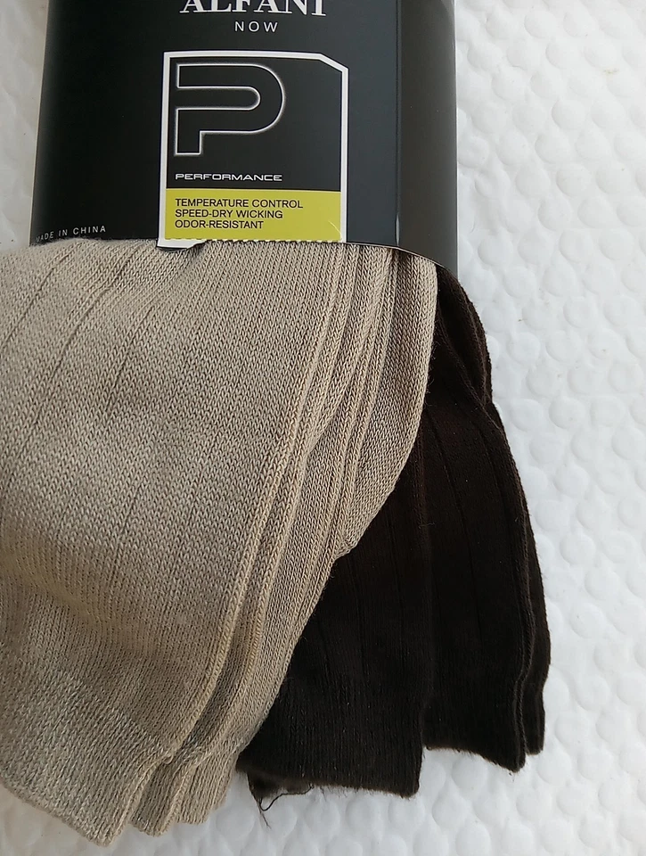 Alfani Now Mens Dress Socks. 4 Pair, Brown/Khaki  - Image 4 of 4