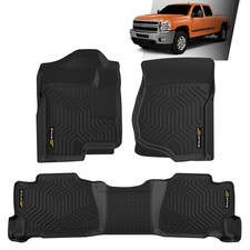 Floor Mats Liners For 2007-2013 2012 Silverado Sierra Crew Cab All Weather Tpe