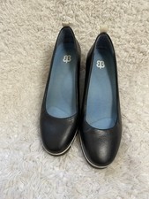 Betabrand Leather Black Wedge Slip On Shoes SZ9