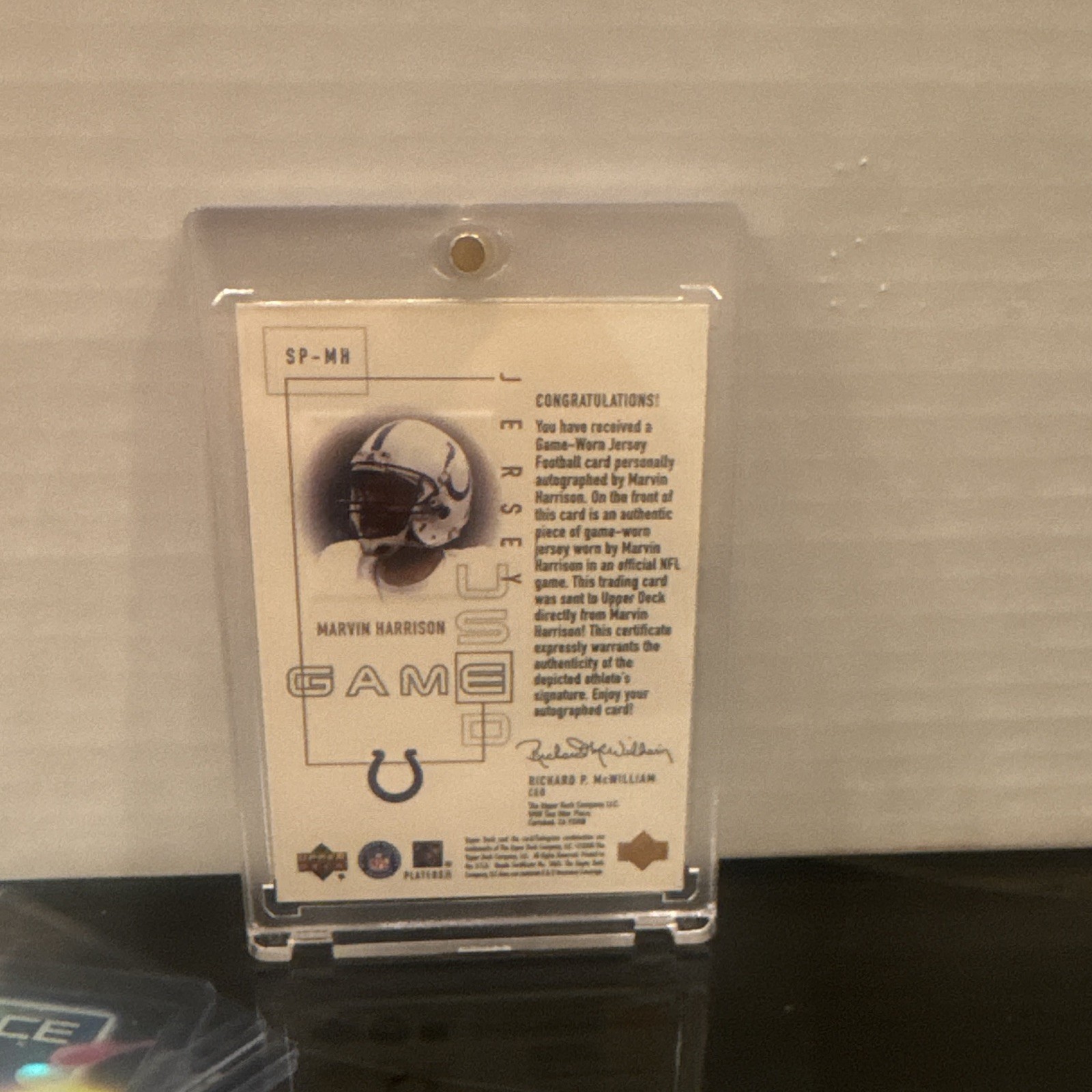Upper Deck Pros & Prospects Game Jersey Marvin Harrison Auto SP-MH Colts view 2