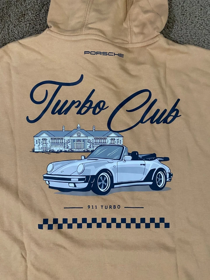 Sudadera con Capucha Puma Porsche Legacy Para Hombre Grande Beige Turbo Club Gráfico Cálido Calce Relajado Foto 3 de 4