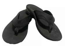 Reef Fanning Black Flip Flops Men's Size 12 Sandals Bottle Opener Air Cushion