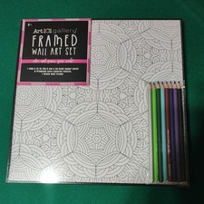 Art 101 Gallery Framed Wall Art Set 12 X 12 With Color Pencils New Sealed
