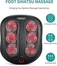 Nekteck Foot Massager with Heat, Shiatsu Heated Electric Kneading Foot Massager 