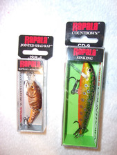 Lot OF 2 RAPALA CD-9 Balsa and JSR-4 Plastic Crankbait Fishing Lure Nice Lot!