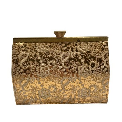 Gold Lace Evening Clutch Bag