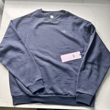 NWT Alo Yoga Accolade Crew Neck Sweatshirt Navy Blue Size Large Unisex