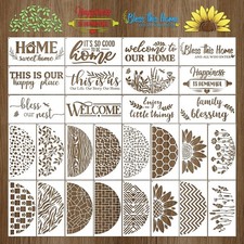 Keluna Welcome Home Stencils for Painting - 28 Pcs Reusable Welcome Letter St...