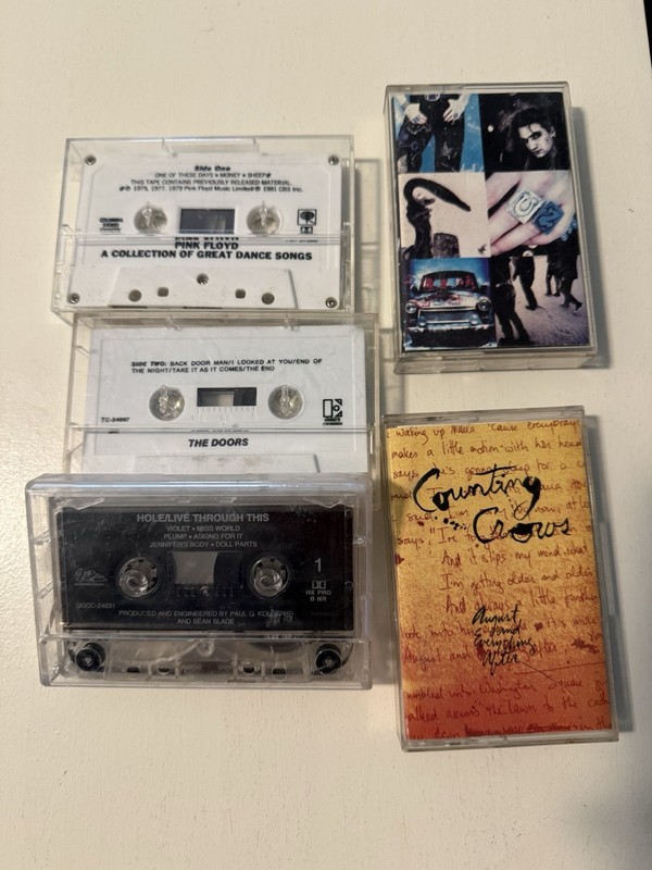 Counting Crows, Hole, Pink Floyd, Doors, And U2 -5 Cassettes