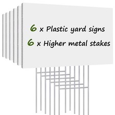 Blank Yard Signs with Stakes, Remiawy 6 Pack Lawn Signs Corrugated Plastic 17...