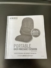Homedics Portable Back Massage Cushion Heated Relaxing Vibration VC-110 New