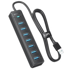 7 Ports USB Hub 3.0, 3.3Ft Long Cable USB Expander Hub 5Gbps USB Splitter Mul...