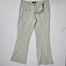 Aeropostale Women Pants 10 Green Chino Twill Flare Cargo 30" Y2K