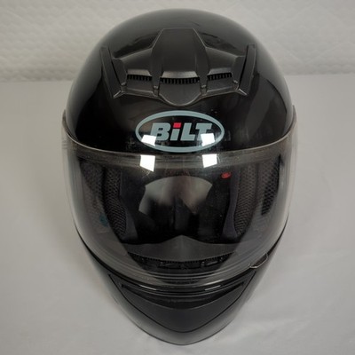 BILT BLAZE DOT Certified Full Face Motorcycle Helmet Black Small w/bag, gloves