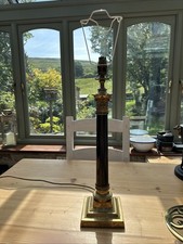 Black & Brass Column 21’ Table Lamp - Great Condition. Solid and Heavy.