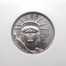 2005 $25 American PLATINUM Eagle 1/4oz .9995 Statue of Liberty NGC MS70 #170 ECC