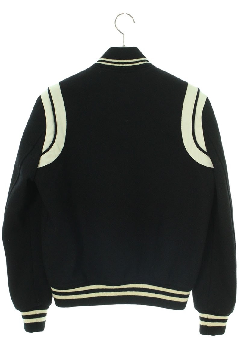 Giacca Saint Laurent Teddy Stadium uomo taglia 44 bordo pelle misto lana usata