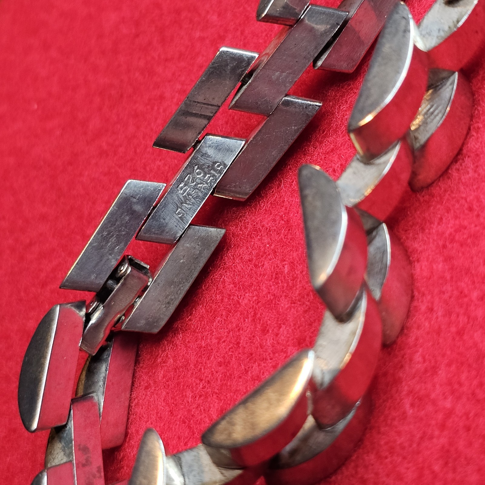 Men's Solid Sterling Silver 12mm Interlocking Lin… - image 11