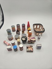 Lot Of 23 Tiny Miniature Plastic Food Brands With Shopping Basket