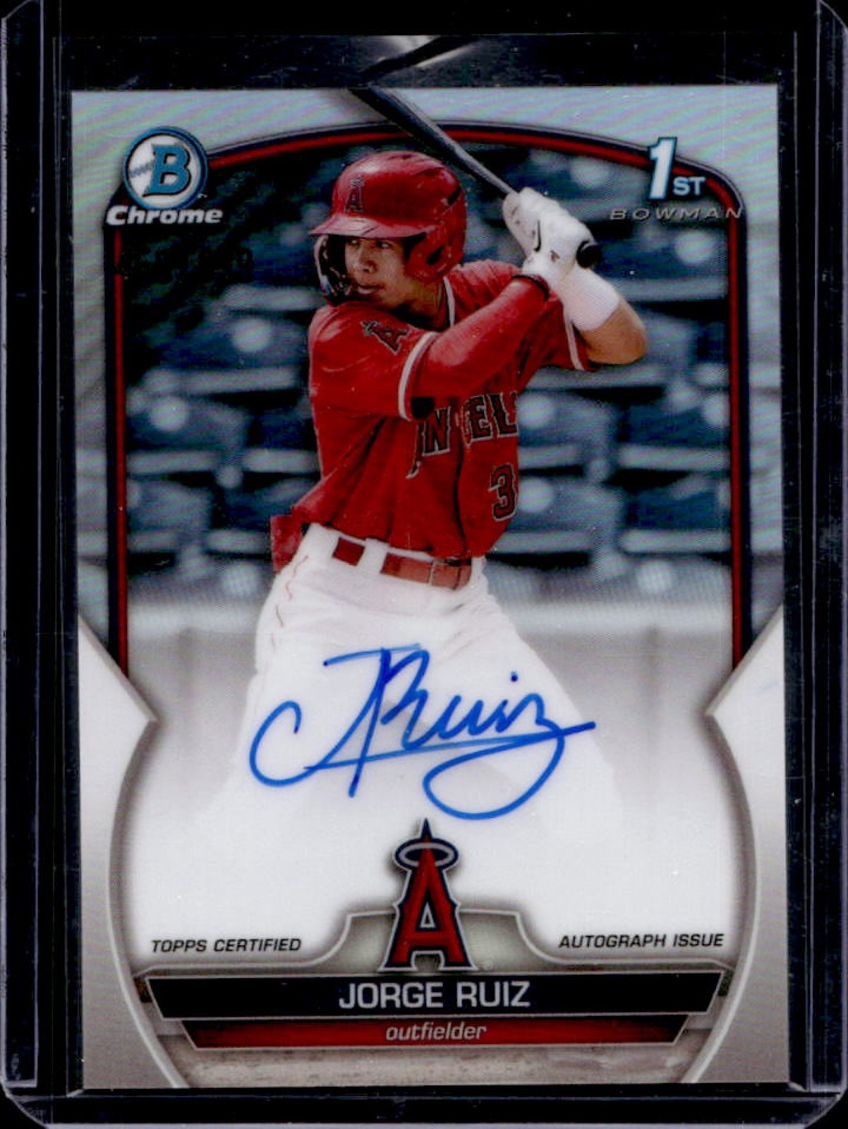 2023 Bowman Jorge Ruiz Chrome Auto Refractor 1st Prospect #/499 Angels