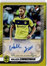 Walker Zimmerman 2025 Topps Chrome MLS Auto Gold Refractor Nashville SC #44/50