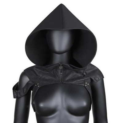 Vintage Style Hooded Zip-up Cape Umhang Gothic Steampunk Hut Cosplay Prop