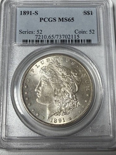 1891 S Morgan Silver Dollar PCGS MS-65