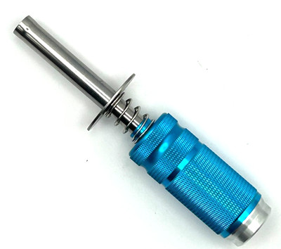 RC Nitro Glow Starter aus gefrästem Aluminium mit Akku - Blau
