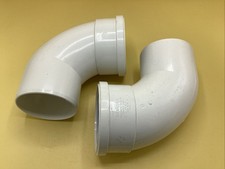 2 X Polypipe SB409 White 4" Soil Pipe 87.5 Degree Socket Spigot White Bends 5122