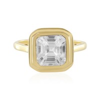 Anspruchsvoller Kambodschanischer Zirkon Ring Aus Vergoldetem Silber, 3,8Ct