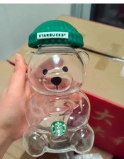 Starbucks 2026 Bearista Bear Glass Cup with Straw Valentine Limited Edition Gift