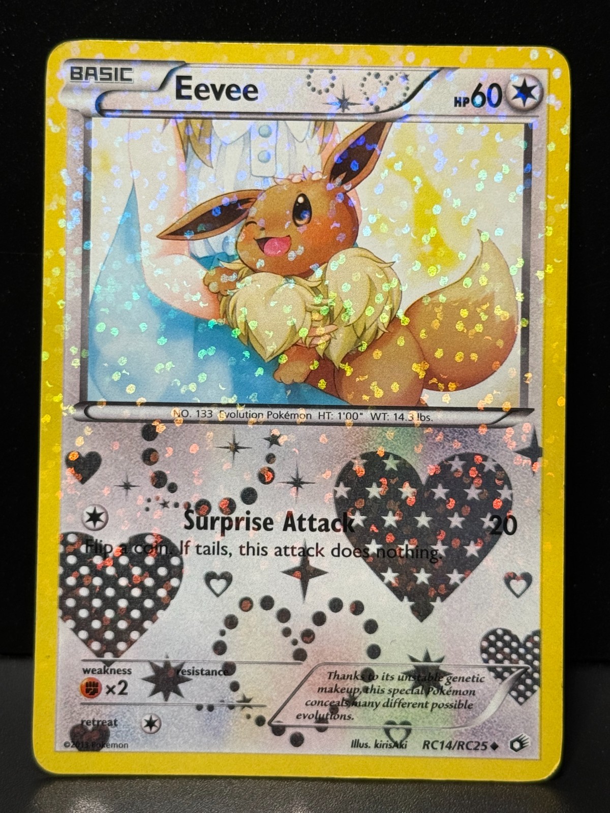 Eevee RC14/RC25 BW Legendary Treasures Radiant Collection Holo Pokemon Card HP