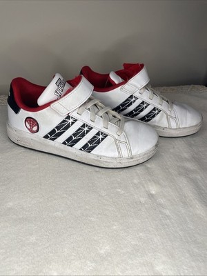 Spider-man Adidas Grand Court Shoes Size 13k Boys