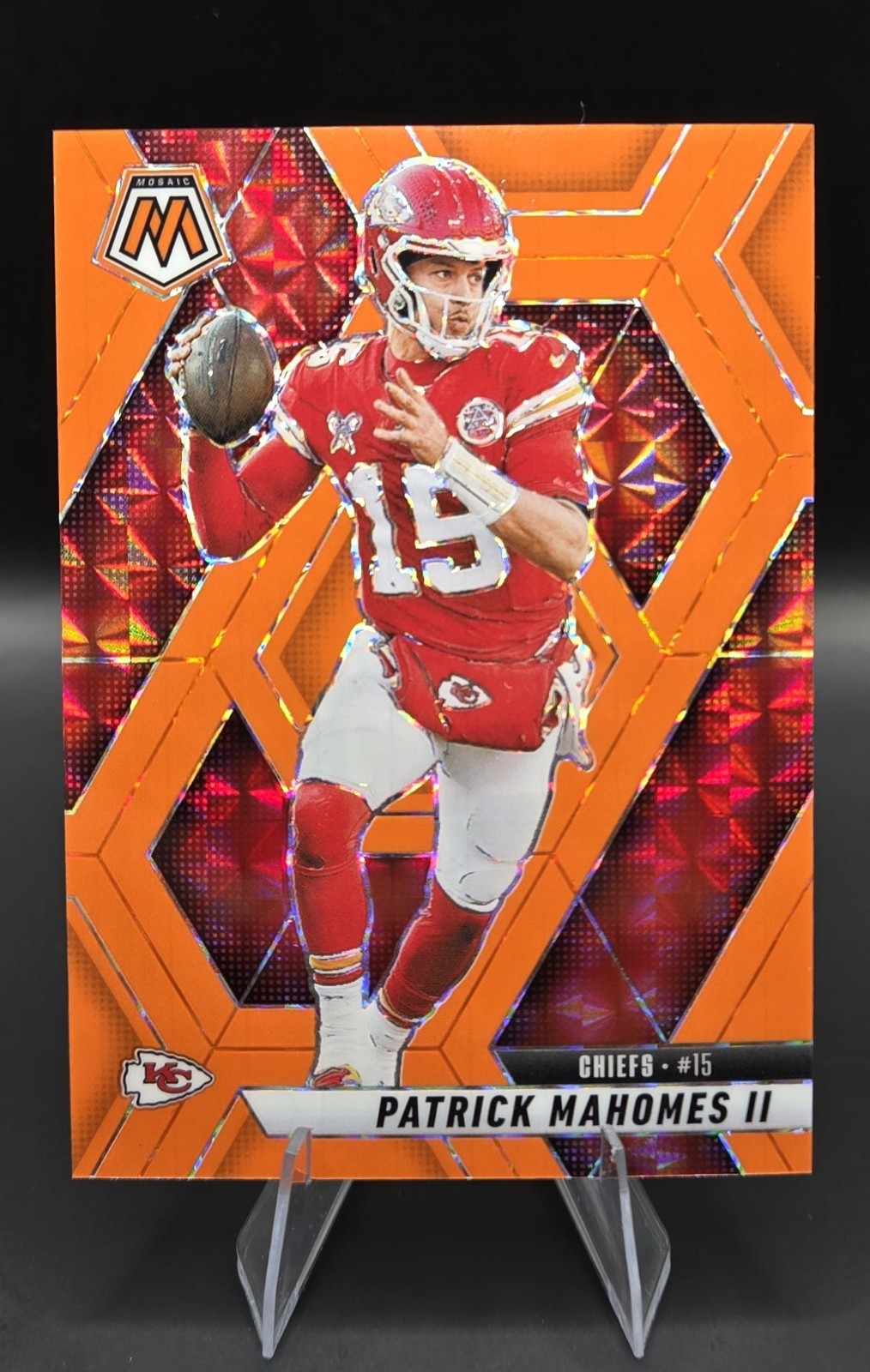 Patrick Mahomes 2025 Mosaic Orange Fluorescent /25 SSP RARE #200