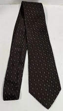 Perry Ellis Portfolio Dark Brown Multicolor Pattern Silk Mens Necktie Neck Tie