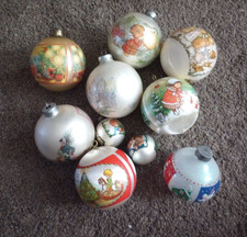 Vintage Satin Christmas Ornaments Assorted Hallmark Joan Walsh Bobbs Merrill 