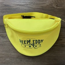 DEEP EDDY “Lemon Infused Vodka” Logo Fannypacktwo pocket Zipper Yellow 80s Style