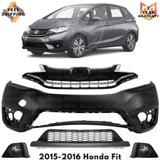 Front Bumper Cover Fascia & Grille Assembly Kit For 2015-2016 Honda Fit