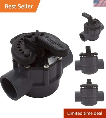 Efficient 1-1/2-Inch PVC Diverter Valve - Fiberglass Handle & Adjustable Stops