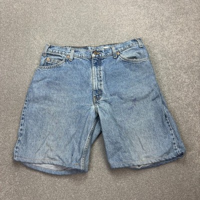 Levis Jeansshorts Erwachsene W32 blau Jorts orange Tab Y2K lose helle Waschung Papa Herren*