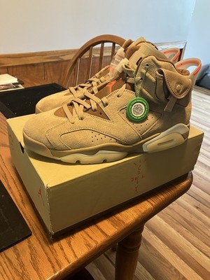 NEW! Air Jordan 6 Retro  x Travis Scott British Khaki Suede Sneakers DH0690-200 