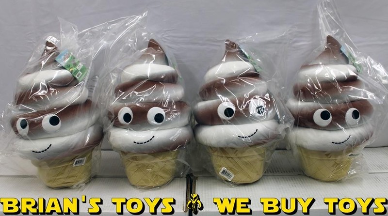 Kidrobot Lot 4: Yummy World 16" Chocolate Swirl Soft Serve Ice Cream Plushie NR