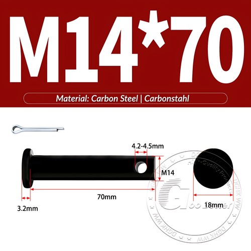Pasador de horquilla negro pasador de bisagra pasador de retención pasador de aparejo métrico de acero al carbono M4-M30 - Imagen 115 de 201