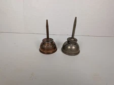 Singer Sewing Machine Oiler Oil Can Set 2 Vintage Copper Silver Metal Antique