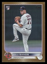 Cole Sands RC Gold Foil 2022 Topps US208 Minnesota Twins