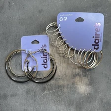 NWT Claire’s hoops earrings packs- 8 pairs total